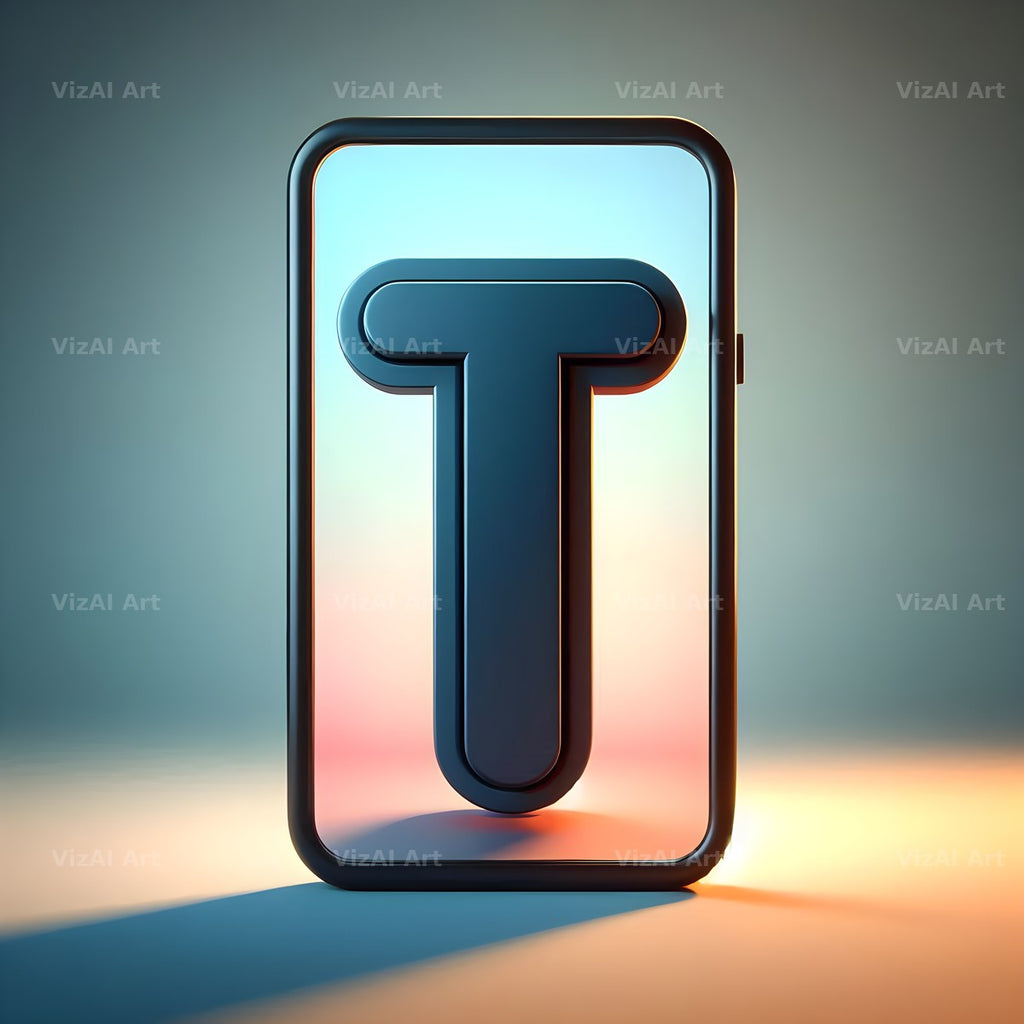 Phone Screen alphabet letter T