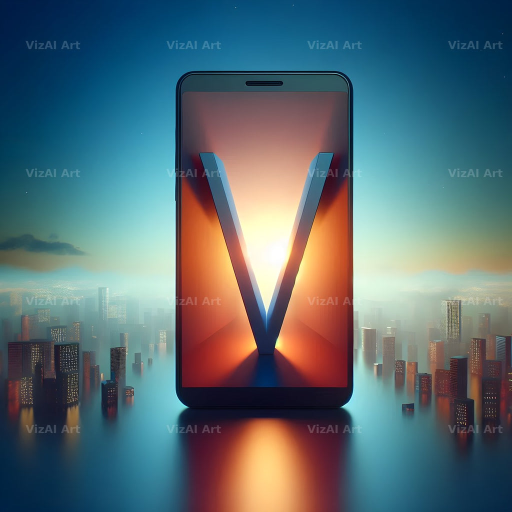 Phone Screen alphabet letter V
