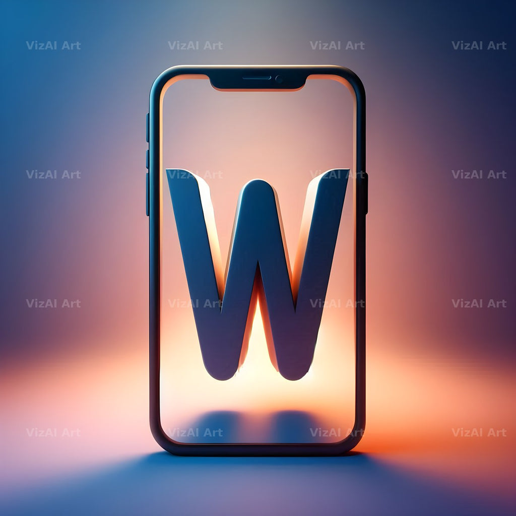 Phone Screen alphabet letter W