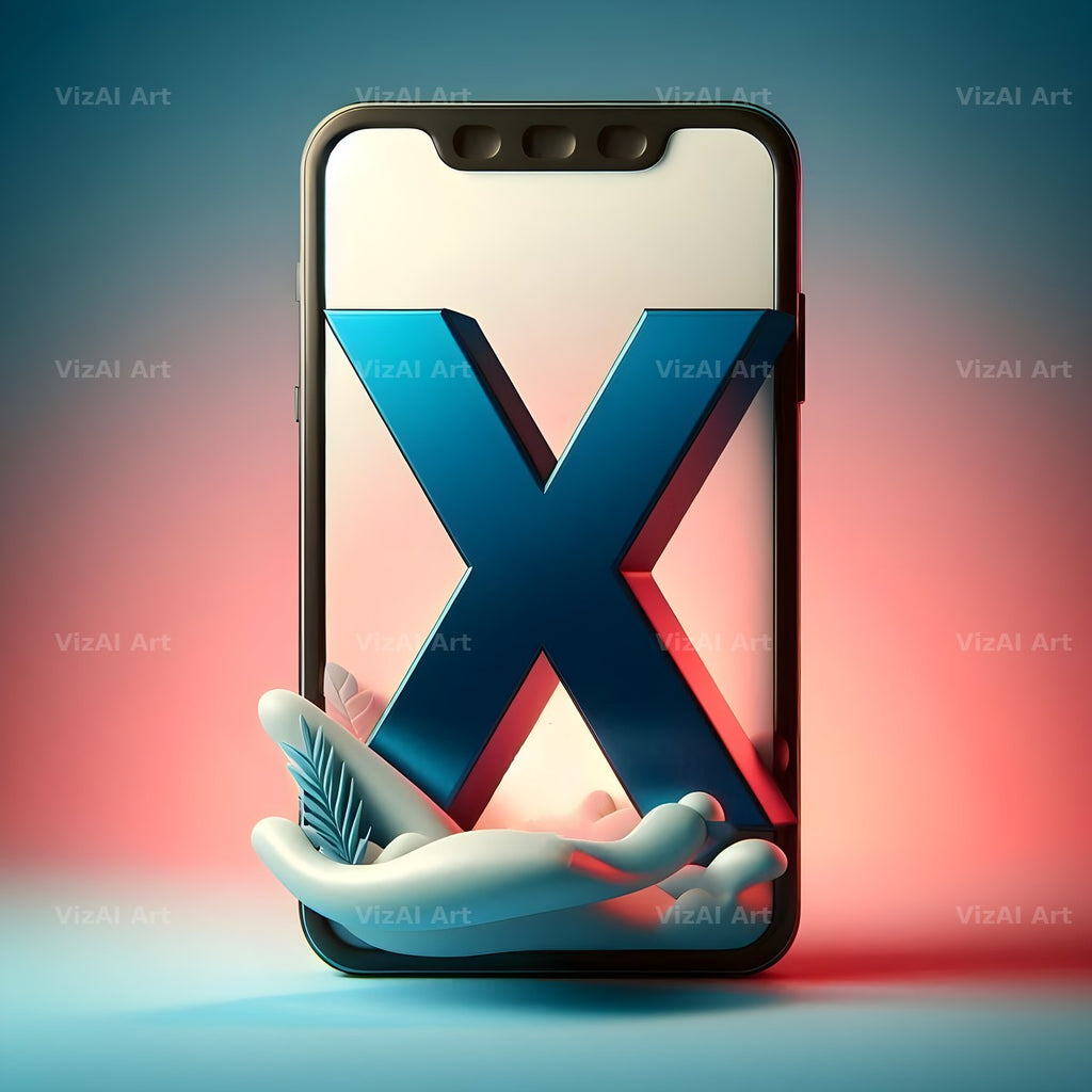 Phone Screen alphabet letter X