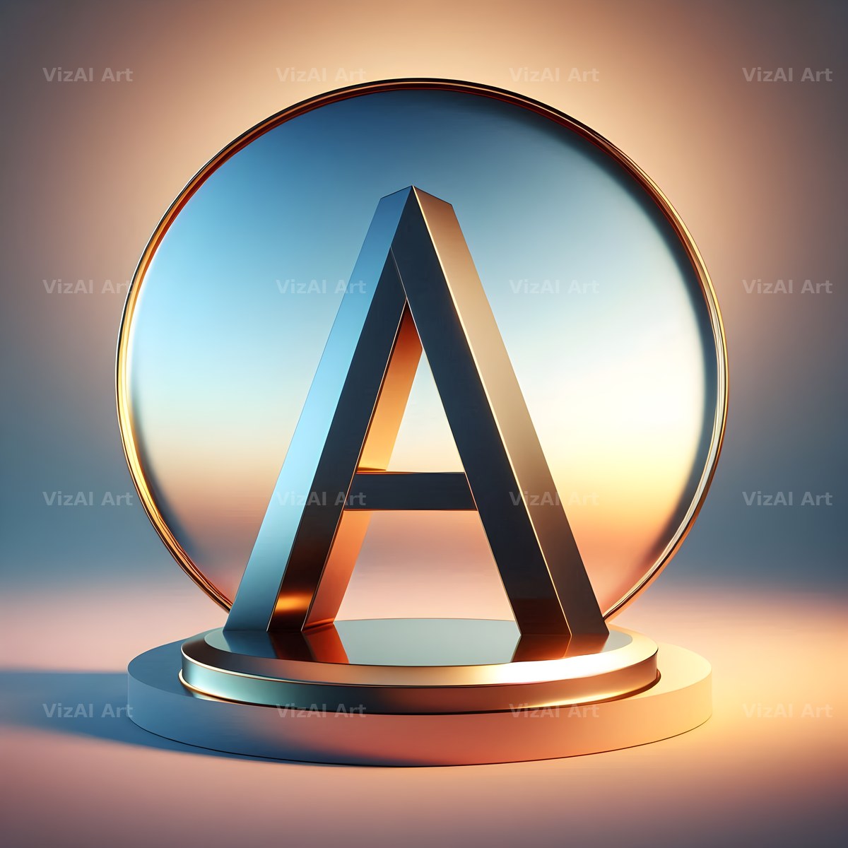 Golden Mirror alphabet letter A