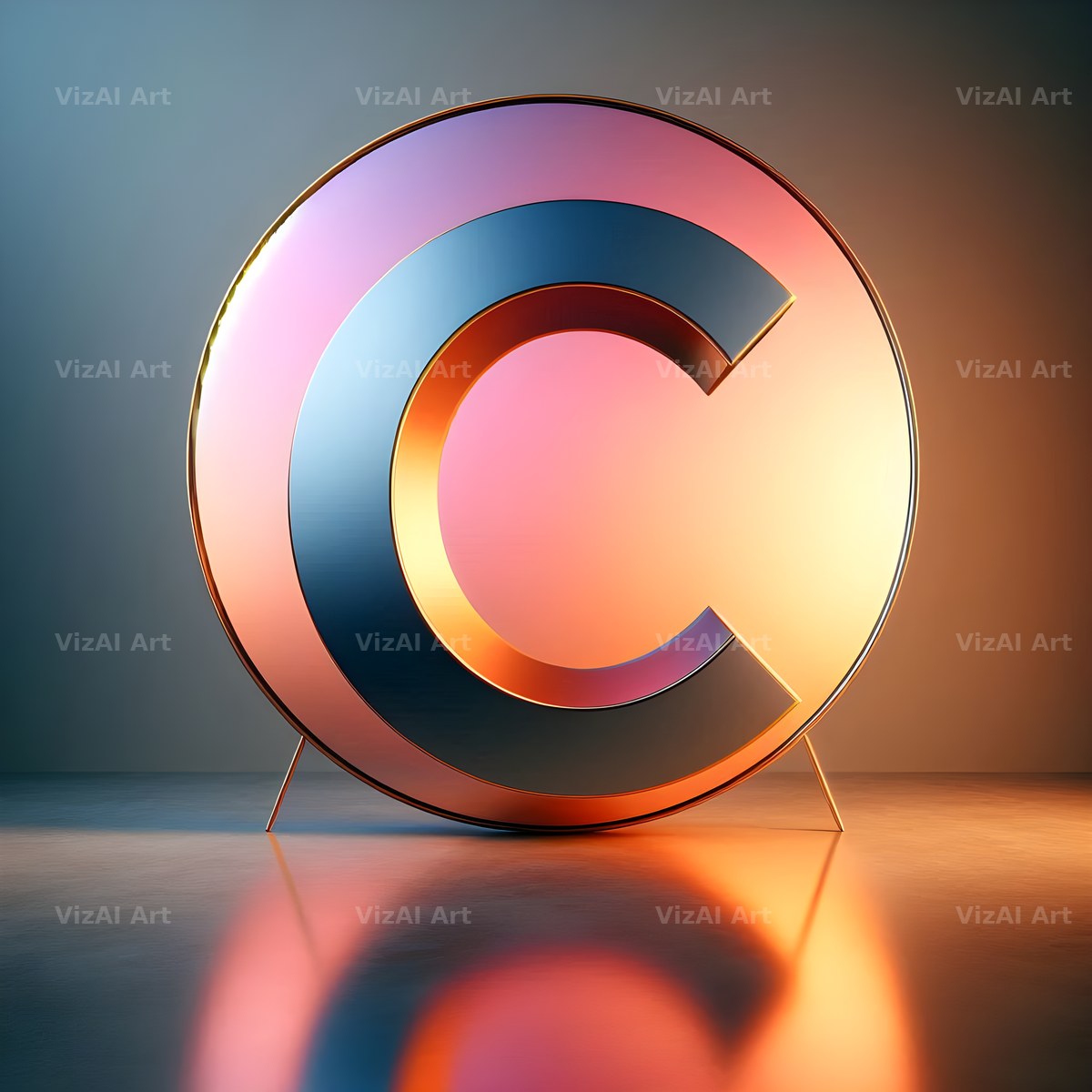 Golden Mirror alphabet letter C