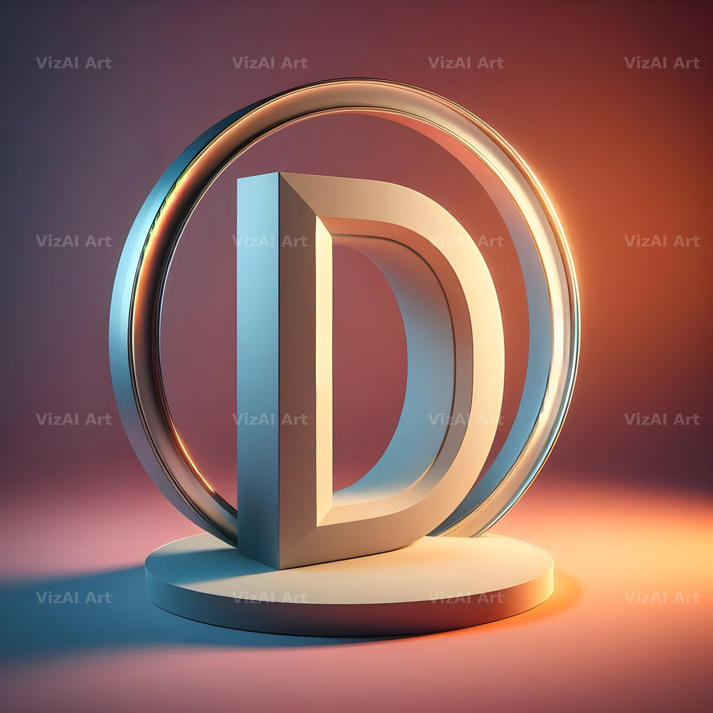 Golden Mirror alphabet letter D
