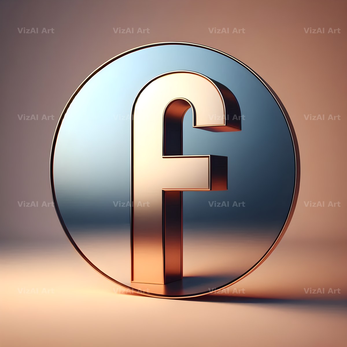 Golden Mirror alphabet letter F