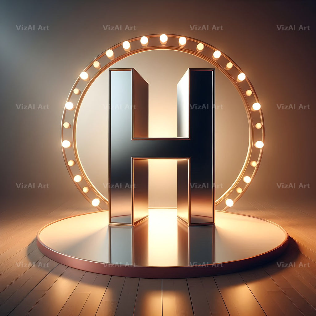 Golden Mirror alphabet letter H