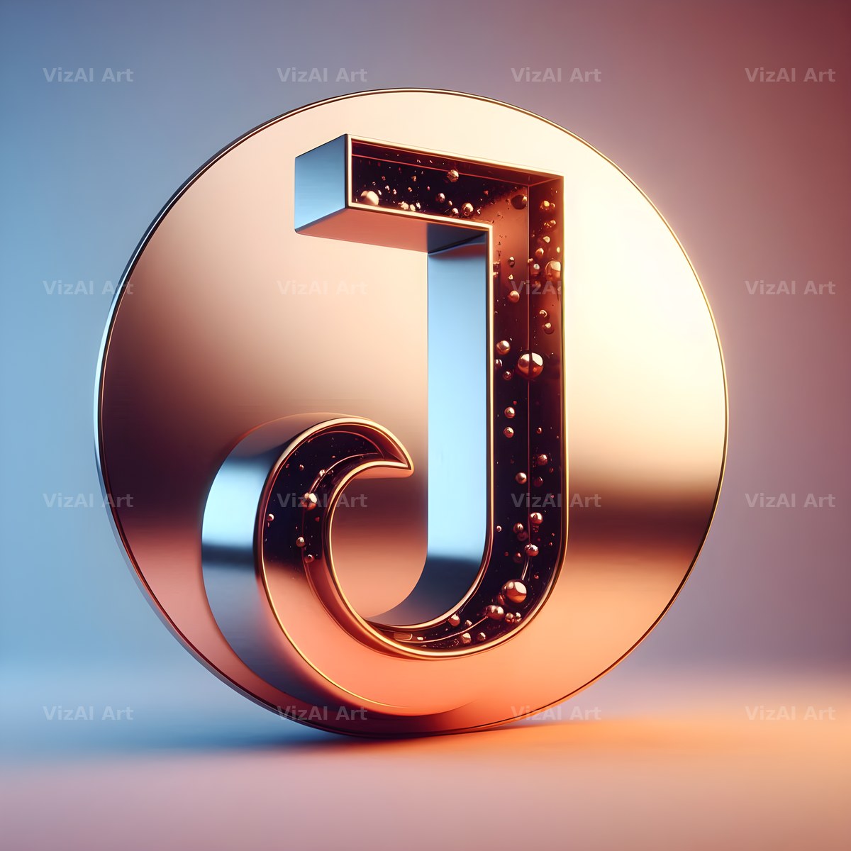 Golden Mirror alphabet letter J