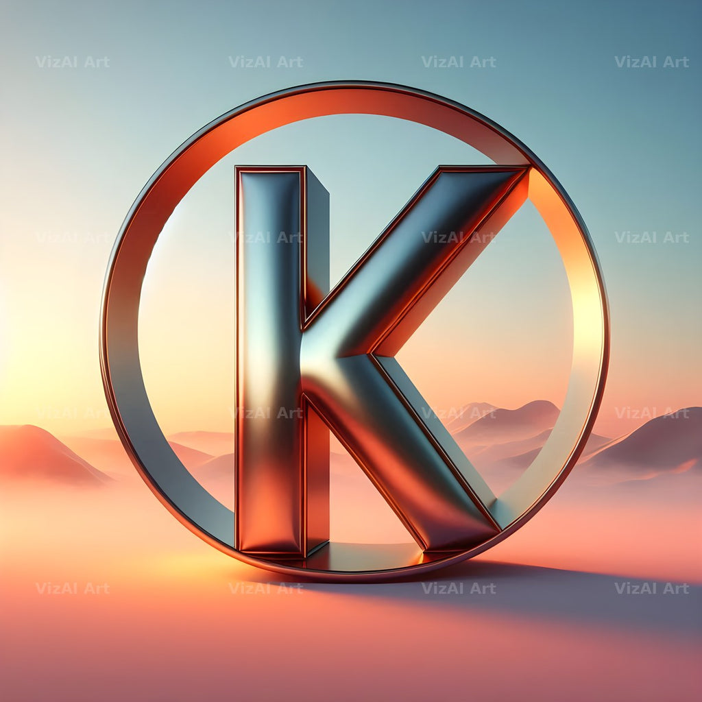 Golden Mirror alphabet letter K