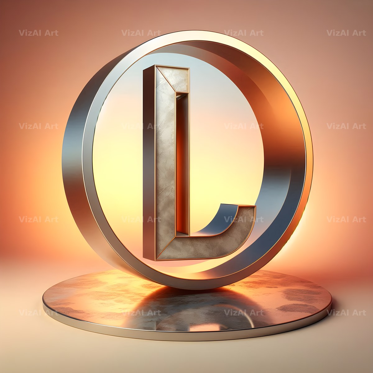 Golden Mirror alphabet letter L