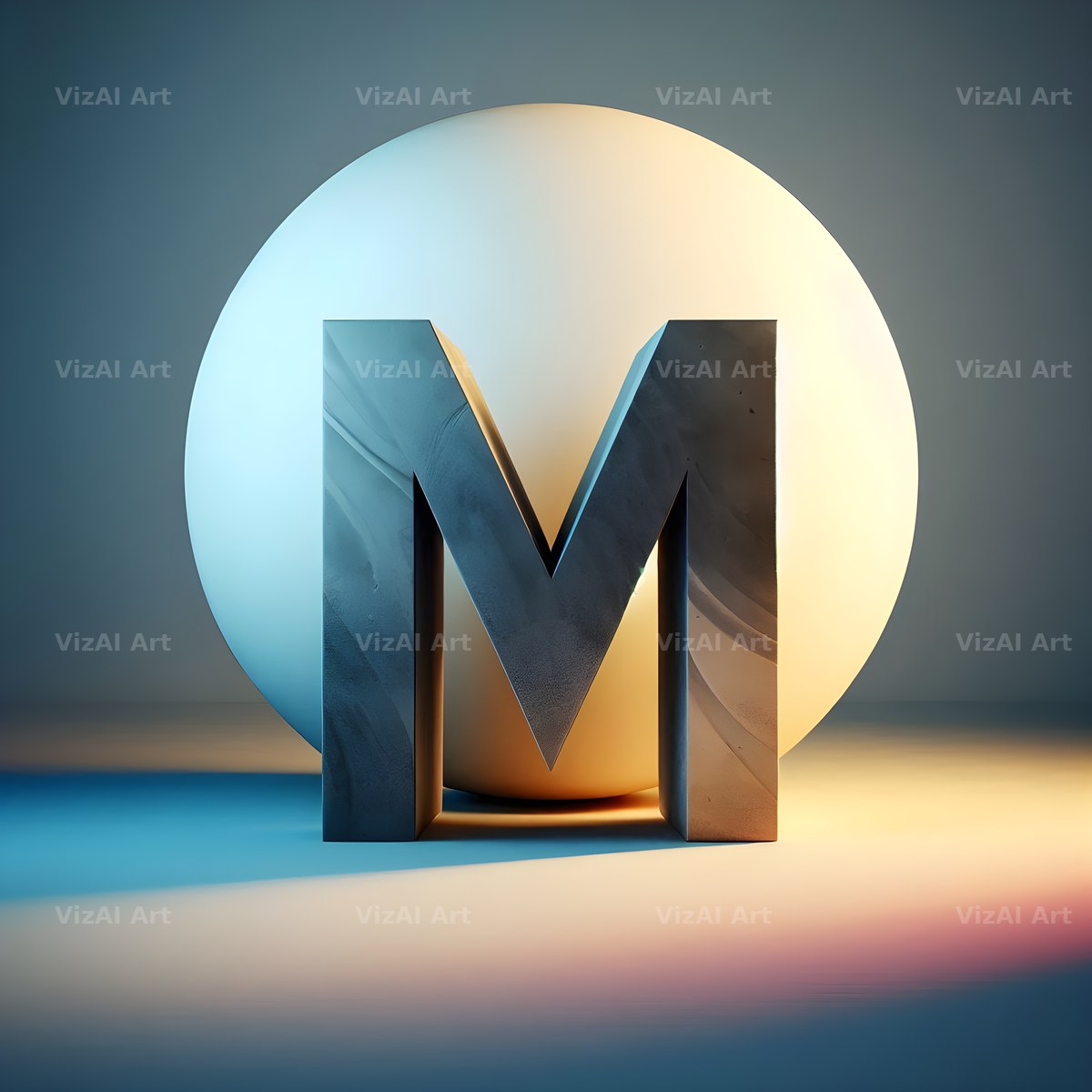Golden Mirror alphabet letter M
