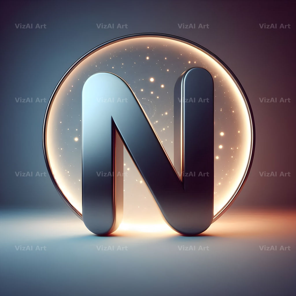 Golden Mirror alphabet letter N