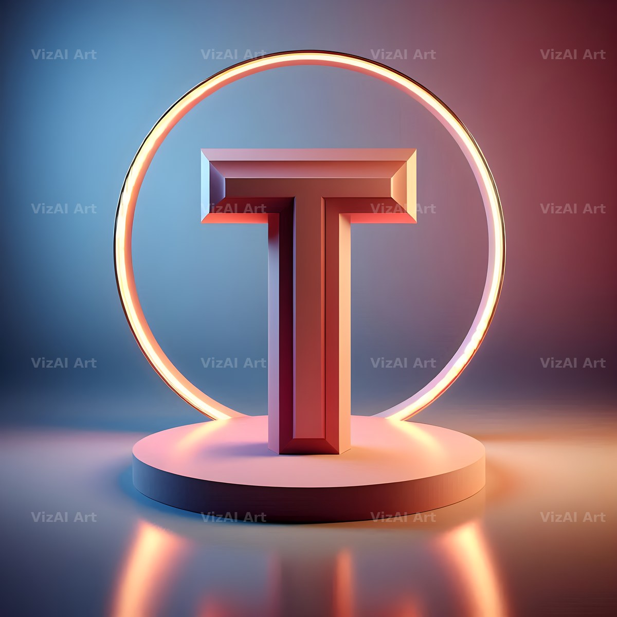 Golden Mirror alphabet letter T