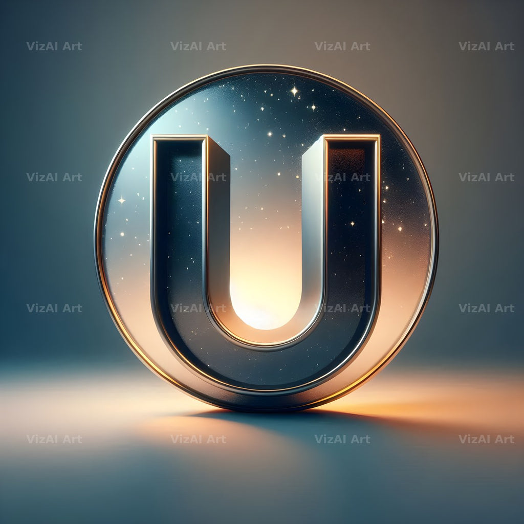 Golden Mirror alphabet letter U