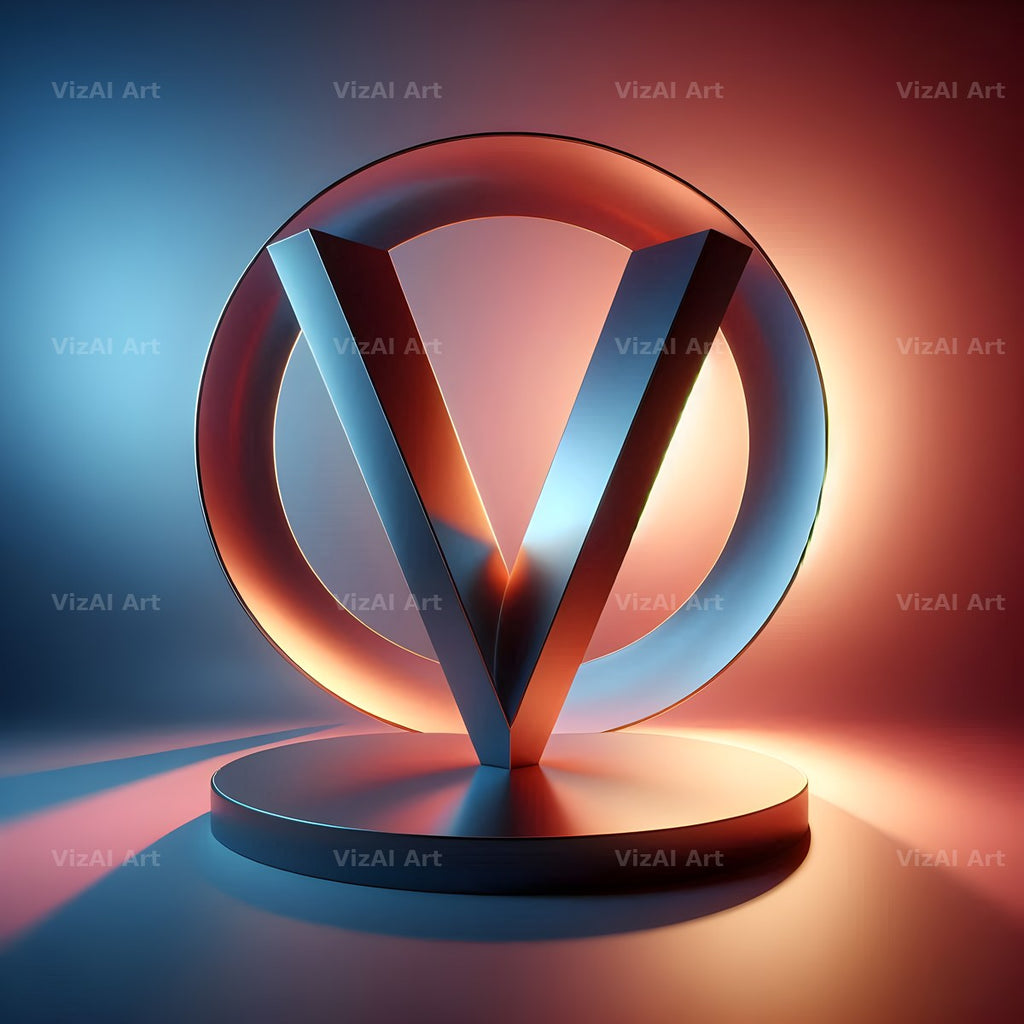 Golden Mirror alphabet letter V