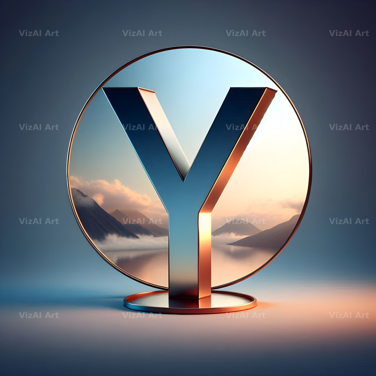 Golden Mirror alphabet letter Y