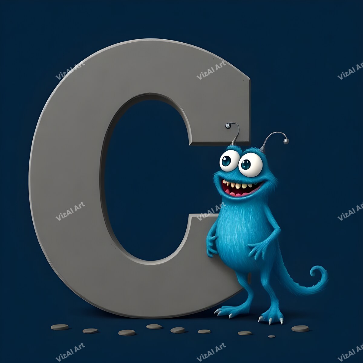 Monster Alphabet Wall Art letter C