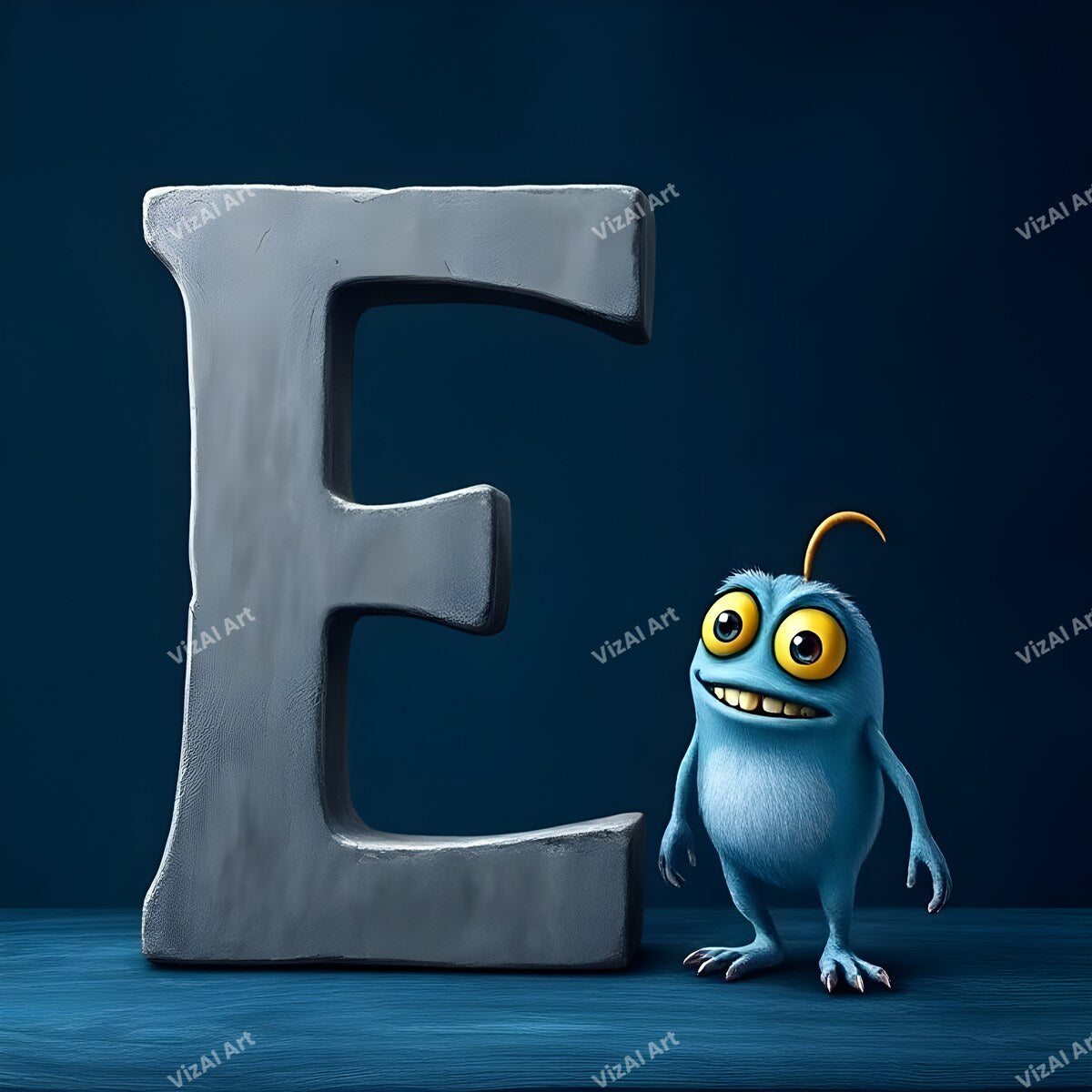 Monster Alphabet Wall Art letter E