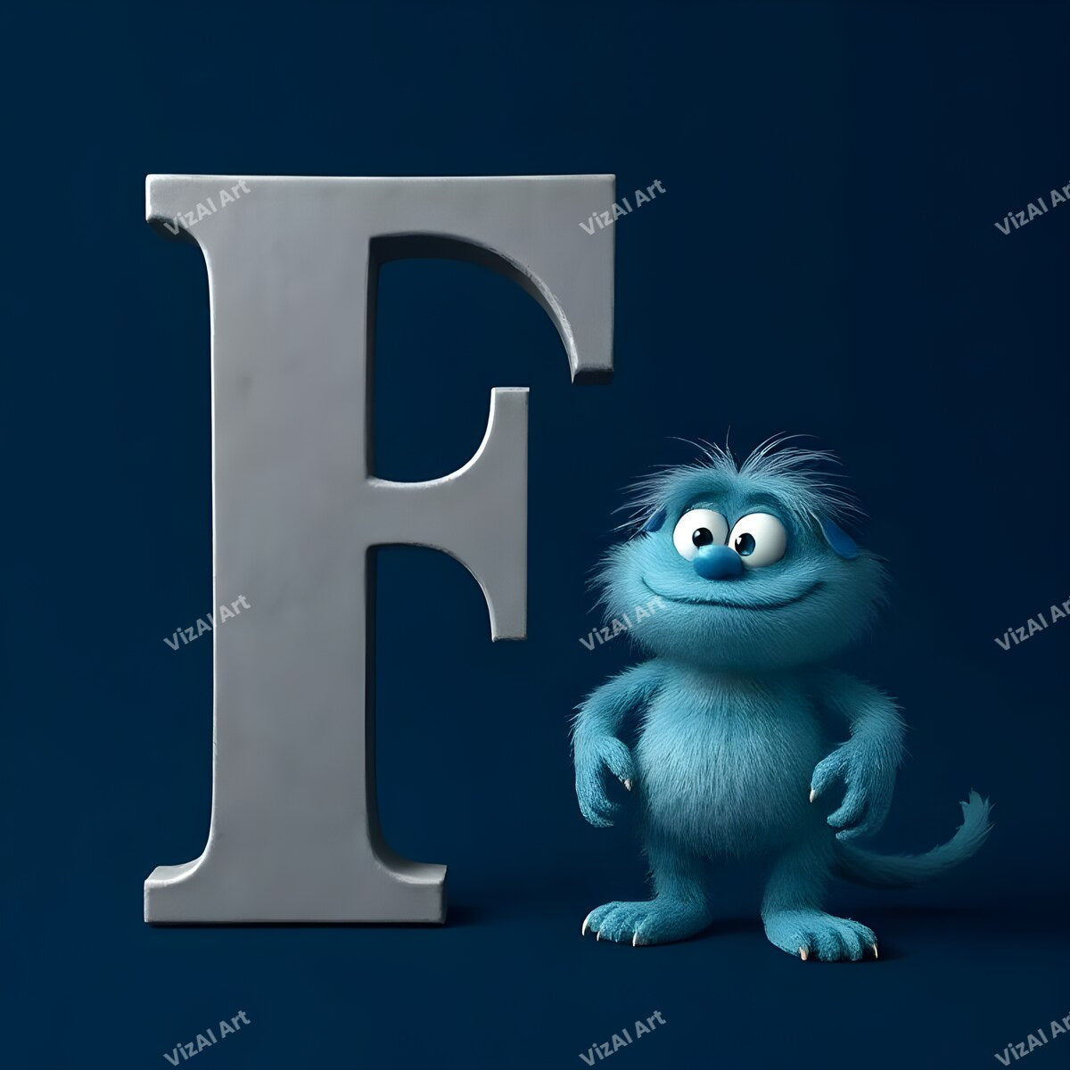 Monster Alphabet Wall Art letter F