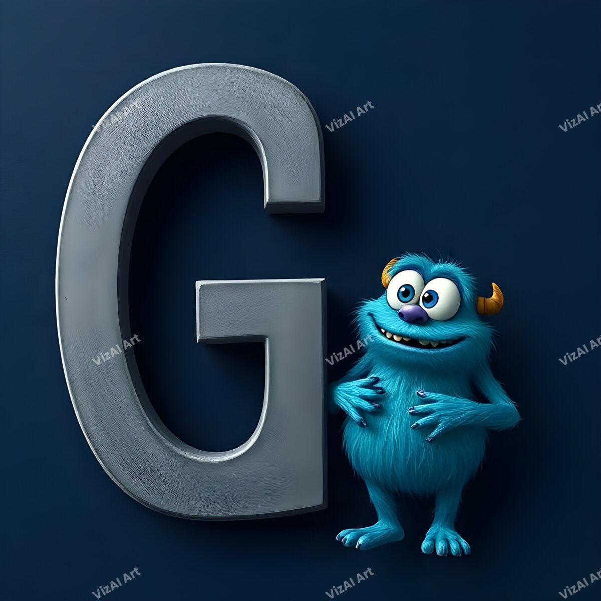 Monster Alphabet Wall Art letter G