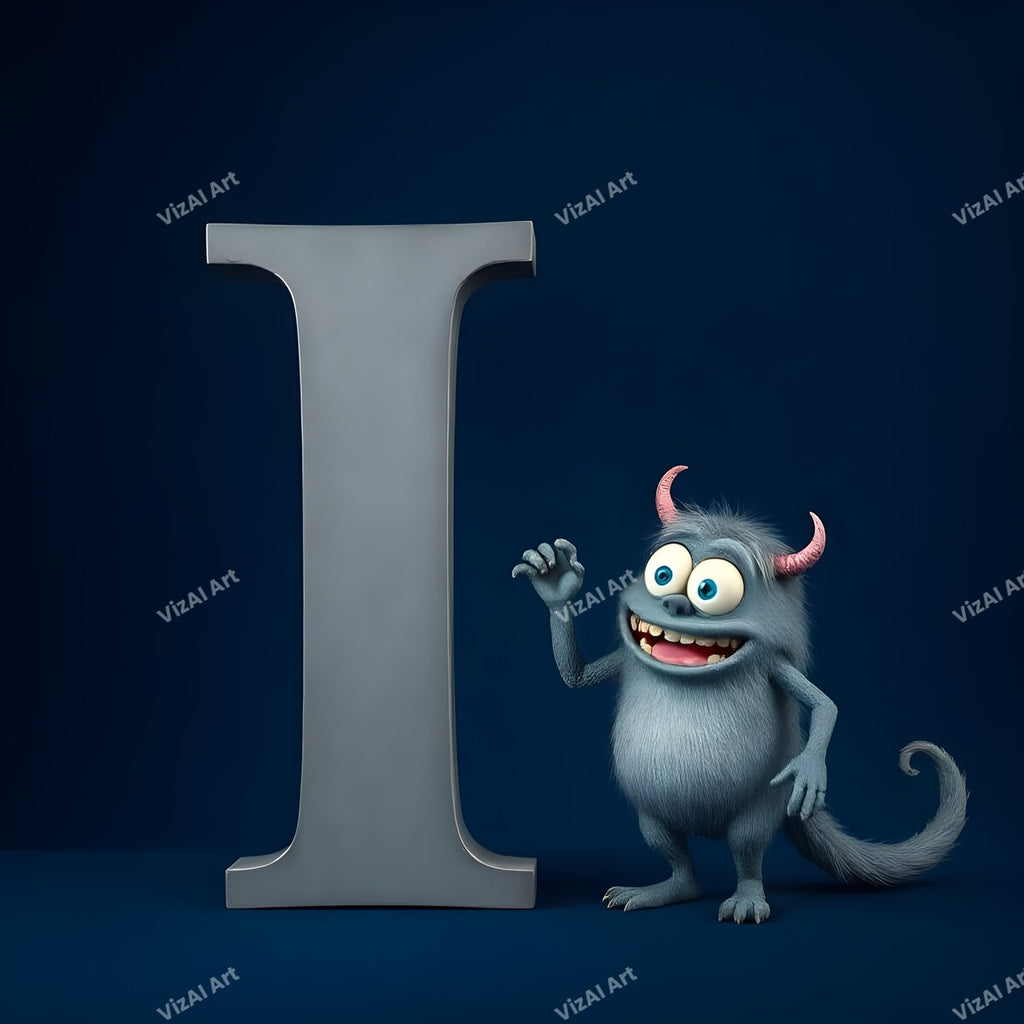 Monster Alphabet Wall Art letter I