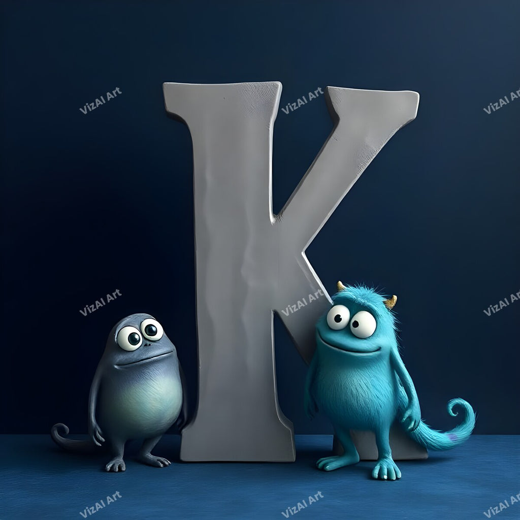 Monster Alphabet Wall Art letter K