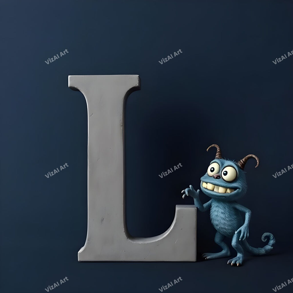 Monster Alphabet Wall Art letter L