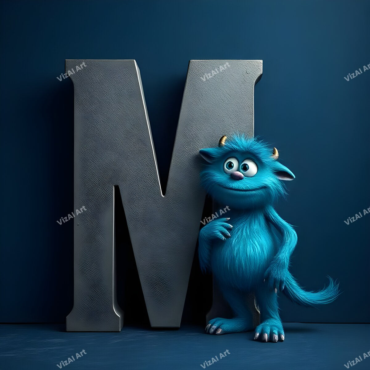 Monster Alphabet Wall Art letter M