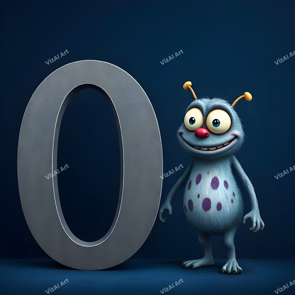 Monster Alphabet Wall Art letter O