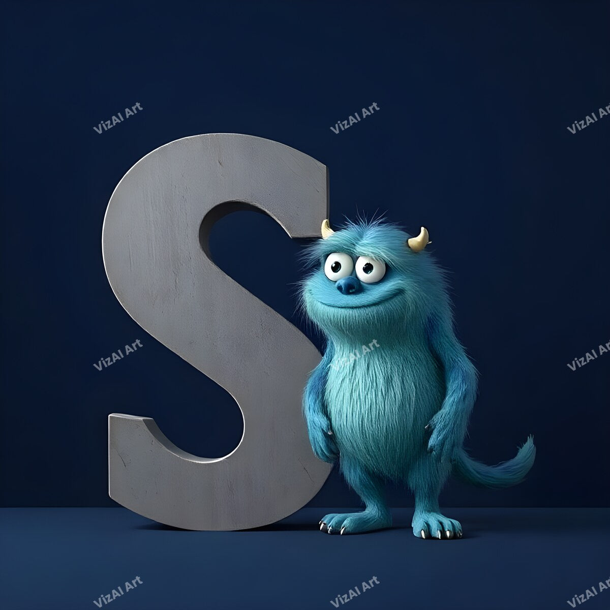 Monster Alphabet Wall Art letter S