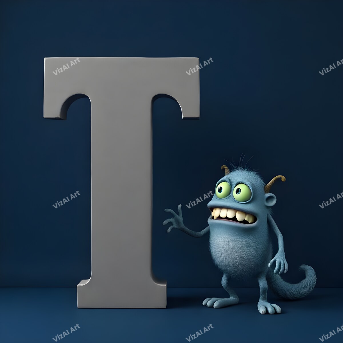 Monster Alphabet Wall Art letter T