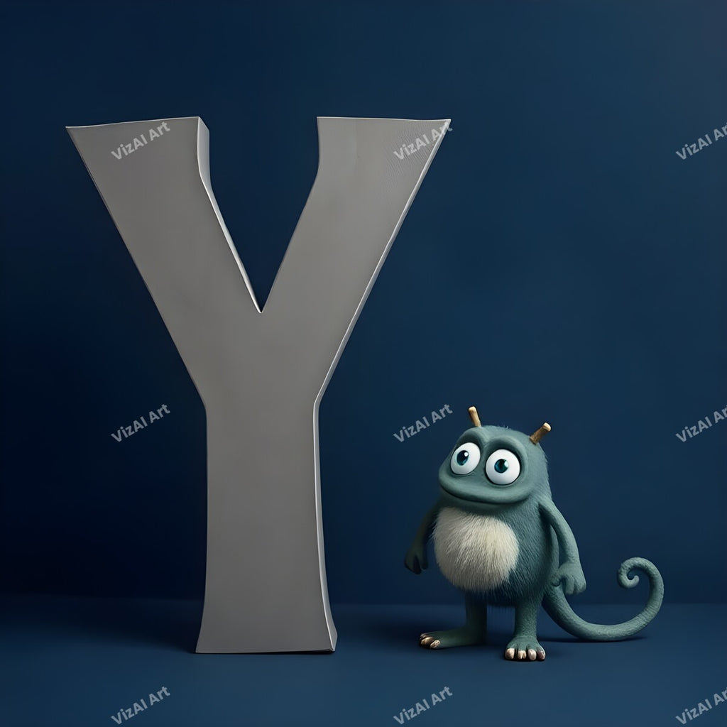 Monster Alphabet Wall Art letter Y