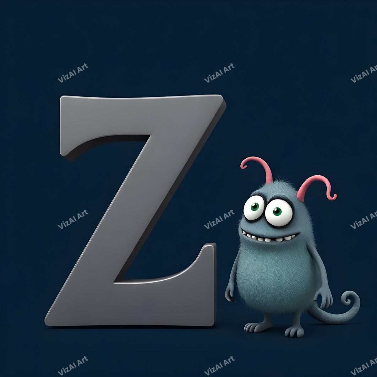 Monster Alphabet Wall Art letter Z