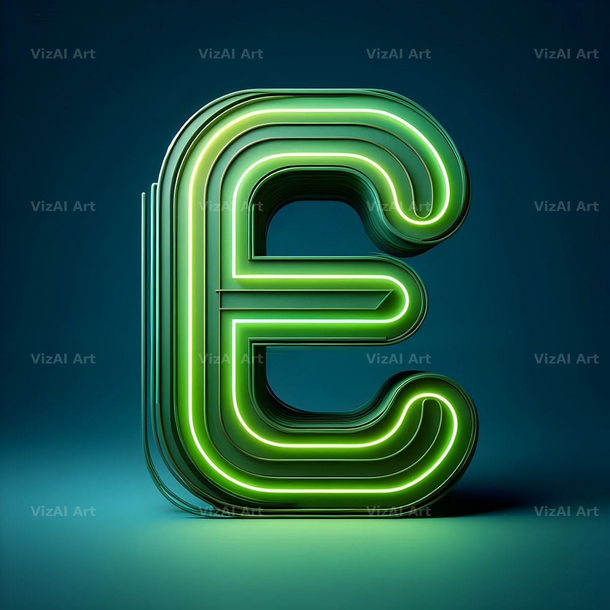 Neon alphabet letter E