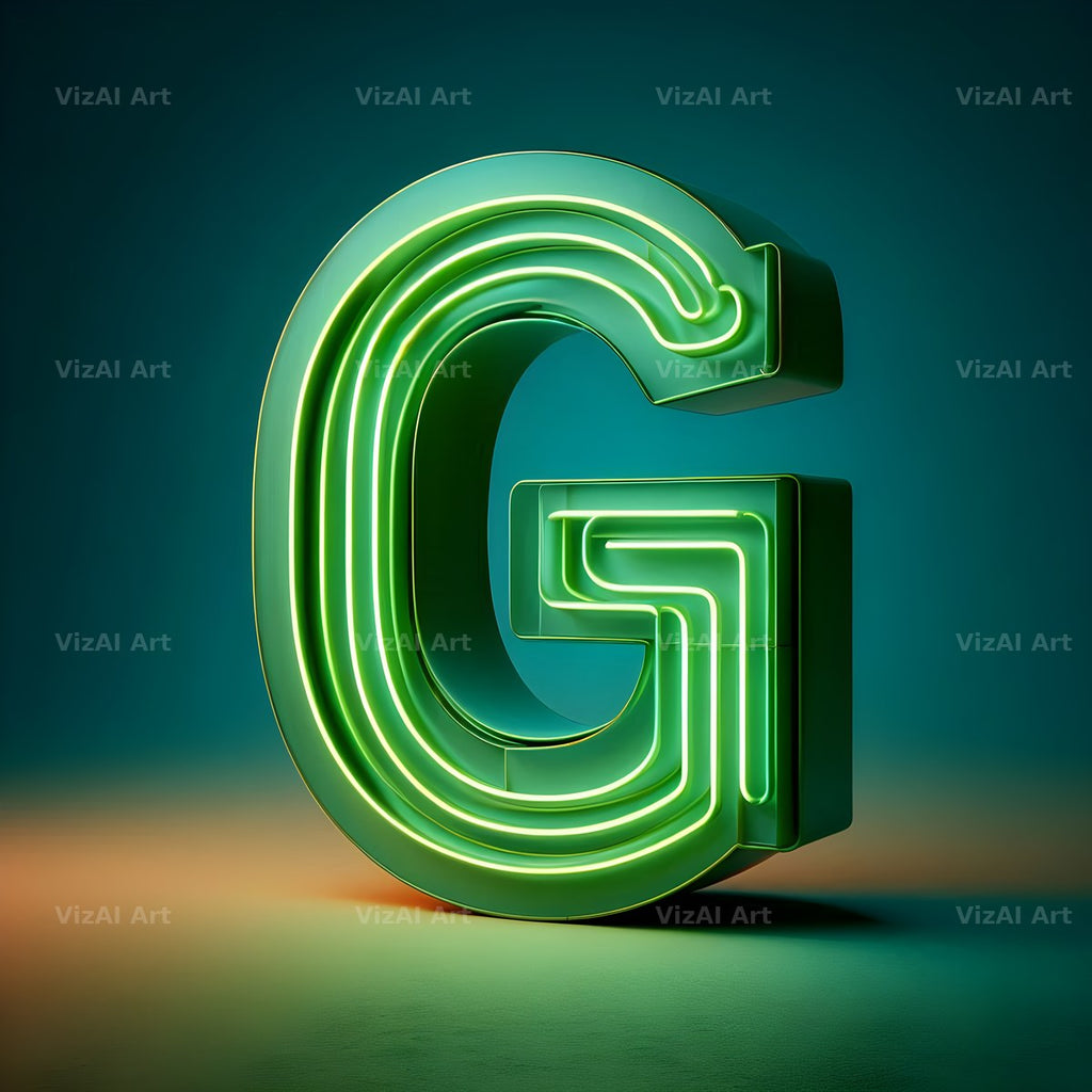 Neon alphabet letter G
