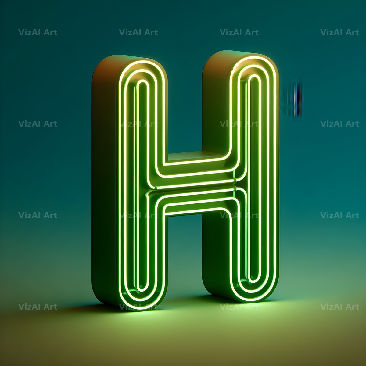 Neon alphabet letter H