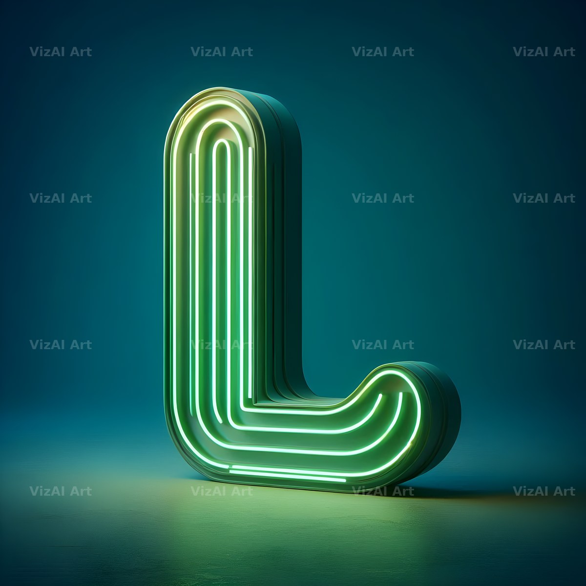 Neon alphabet letter L