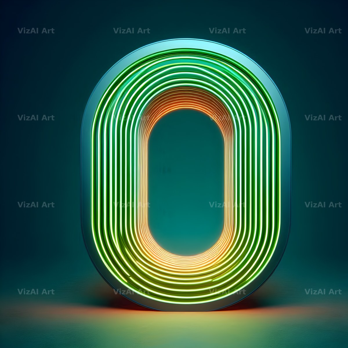 Neon alphabet letter O