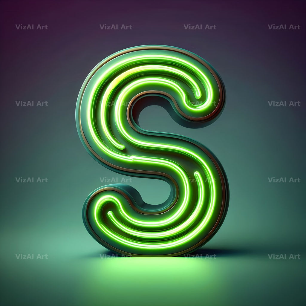 Neon alphabet letter S