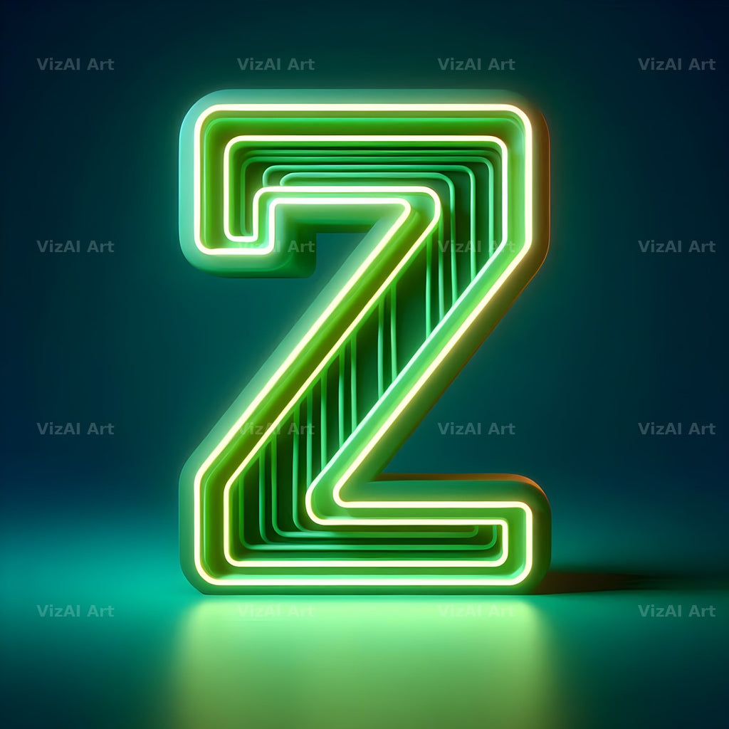 Neon alphabet letter Z