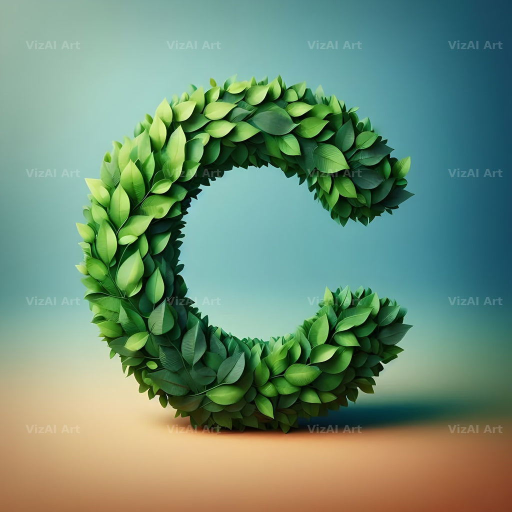 Green Leaf alphabet letter C