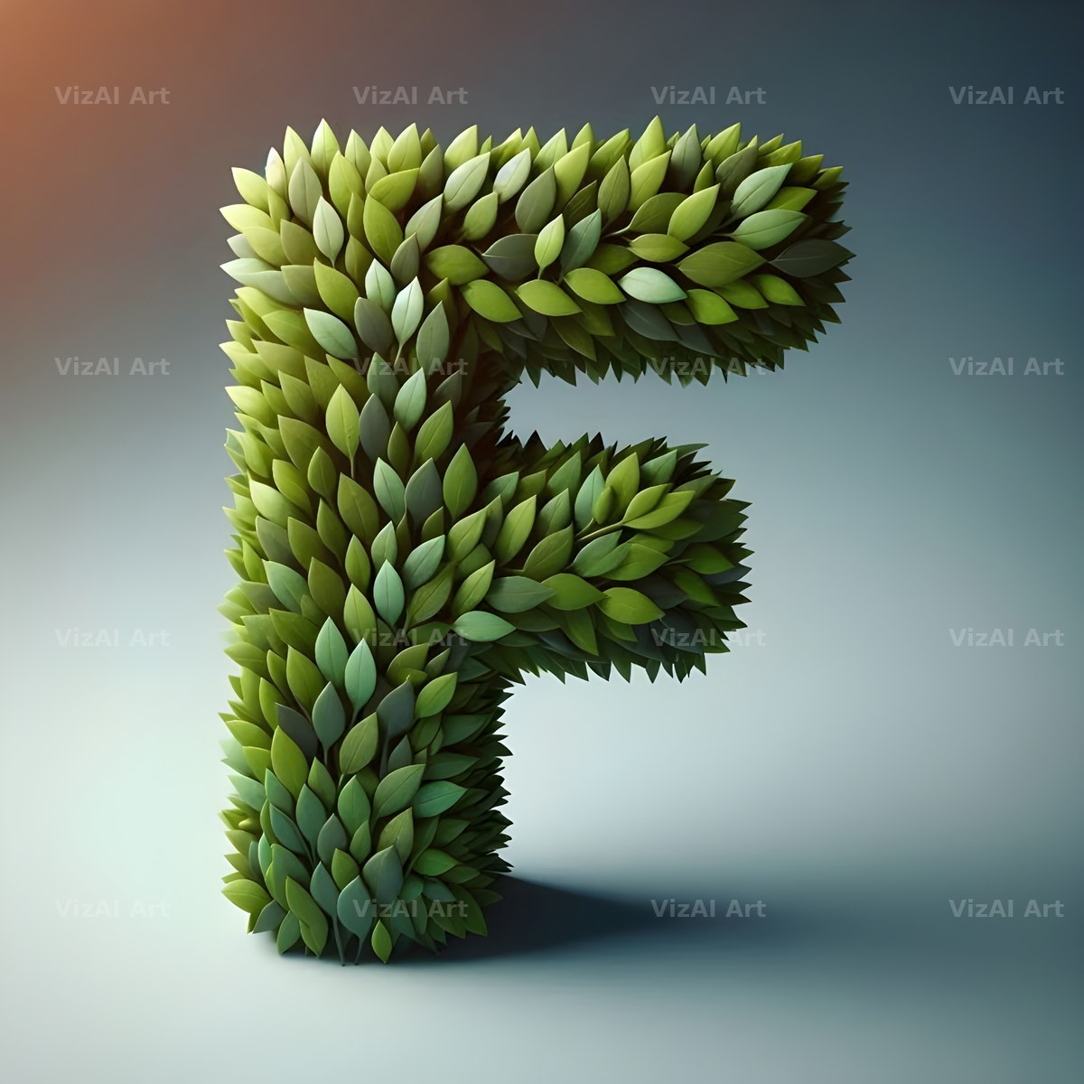 Green Leaf alphabet letter F