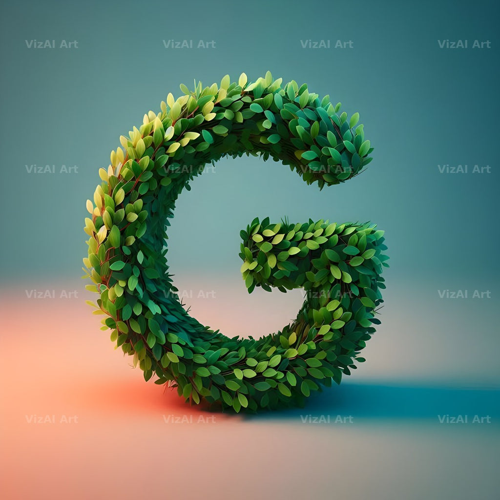 Green Leaf alphabet letter G