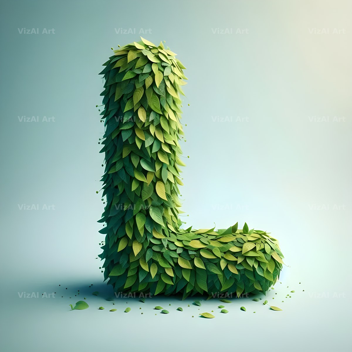Green Leaf alphabet letter L