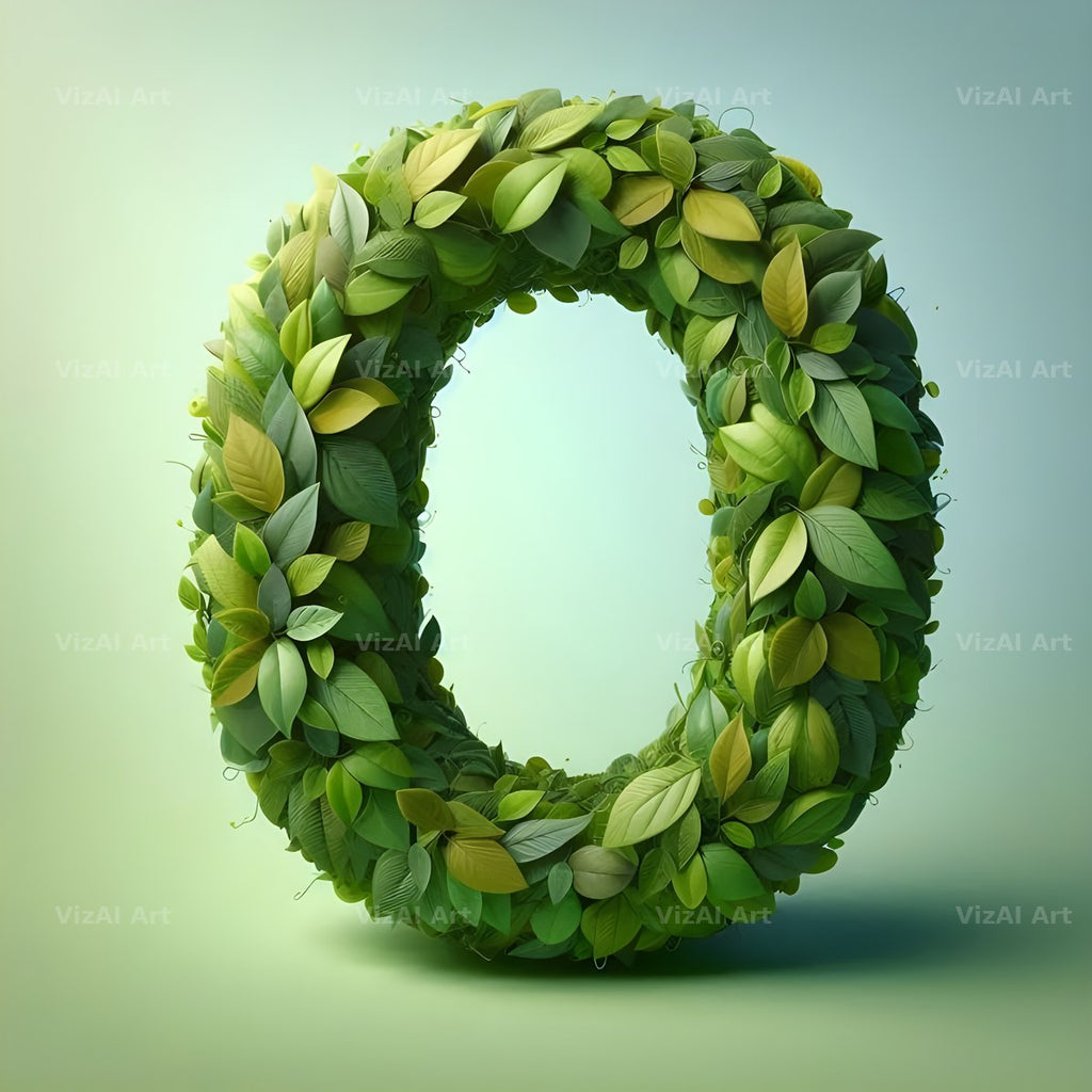 Green Leaf alphabet letter O