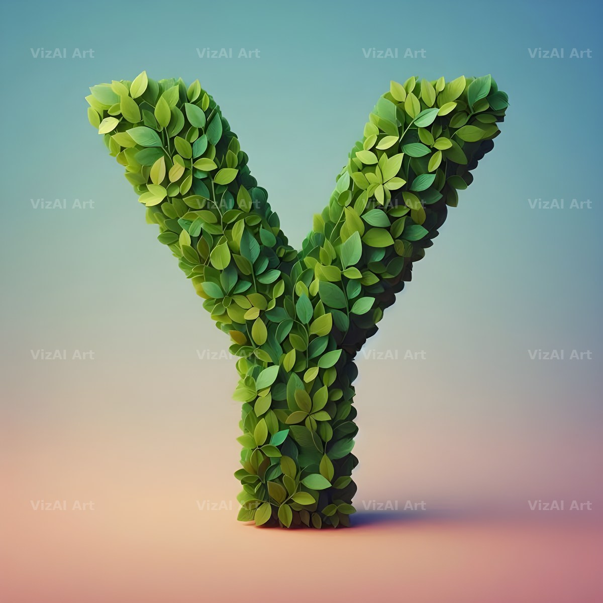 Green Leaf alphabet letter Y