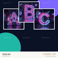 Neon Outline Glow alphabet — choose an individual printable letter