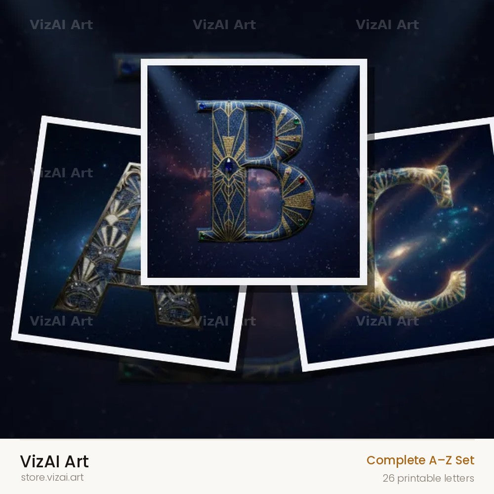 Constellation Night alphabet — choose an individual printable letter
