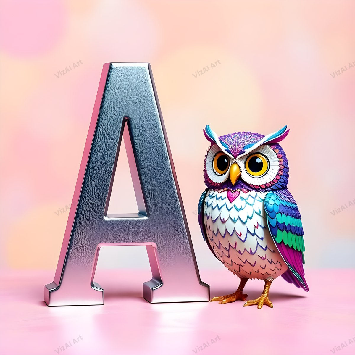 Owl alphabet letter A