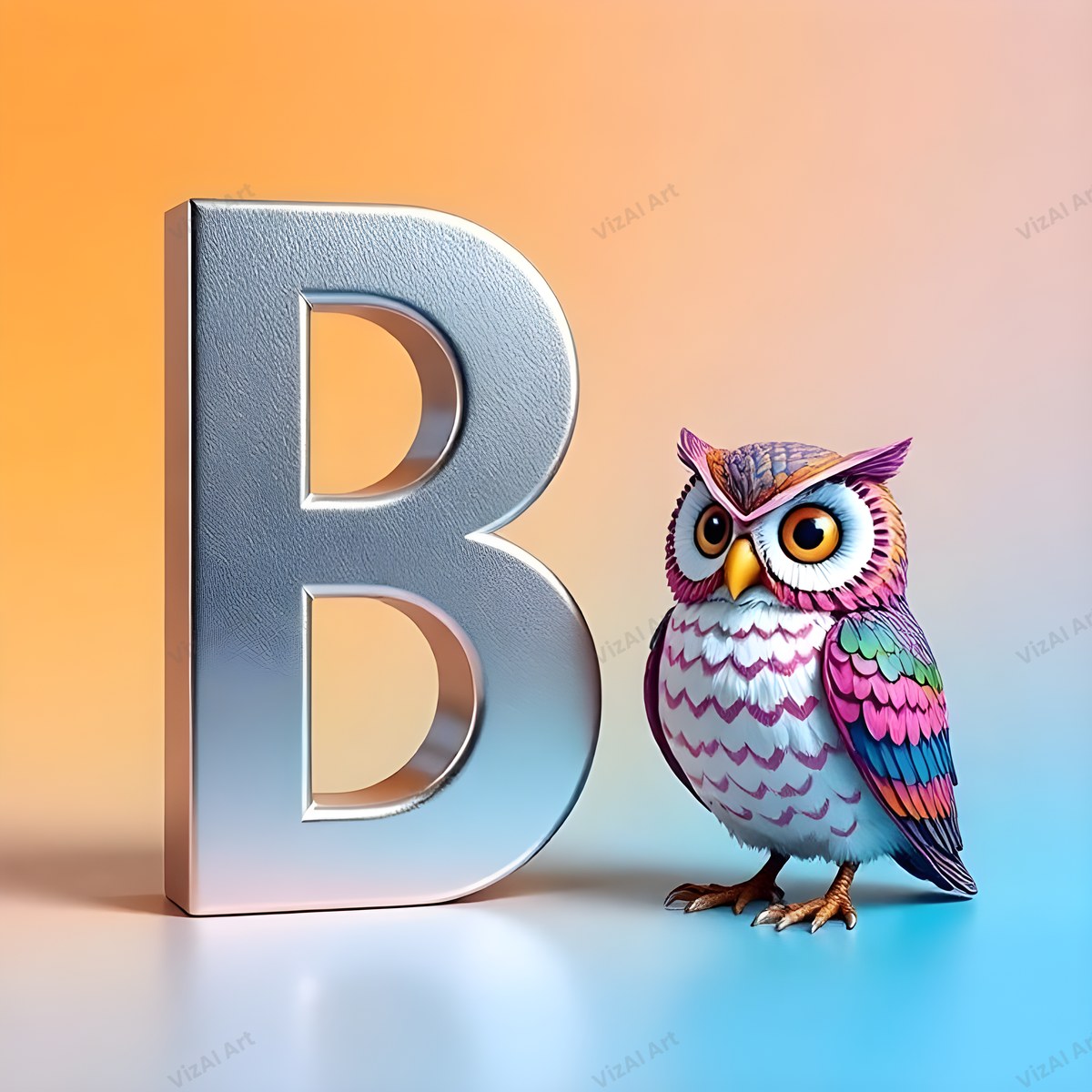 Owl alphabet letter B