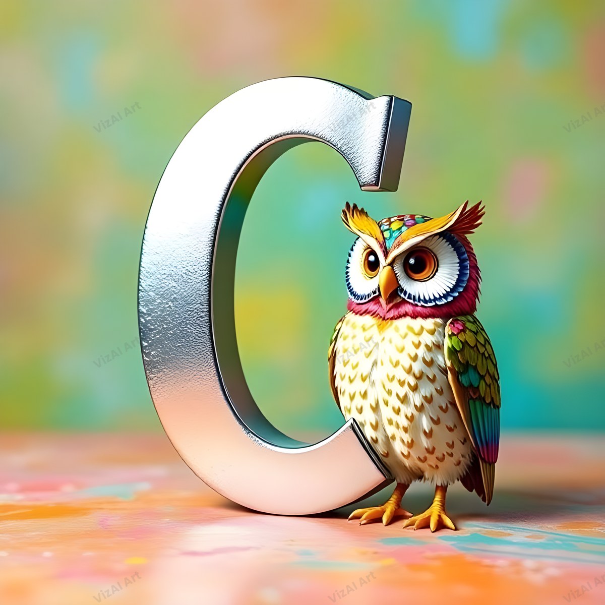 Owl alphabet letter C