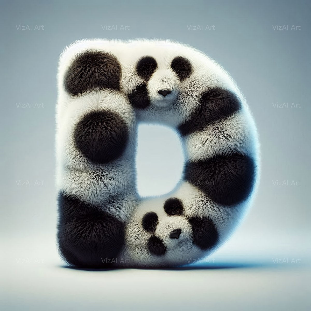 Panda alphabet letter D